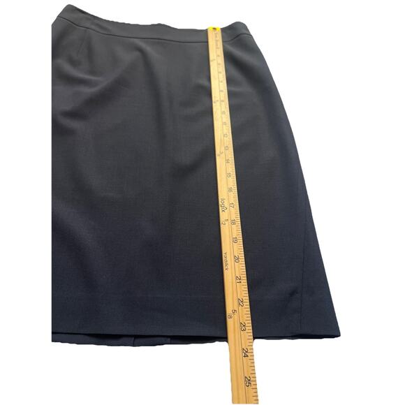 Theory Pencil Skirt Women 8 Blue Joanie Wool Blend Back Zip Unlined Classic Work - Picture 7 of 11